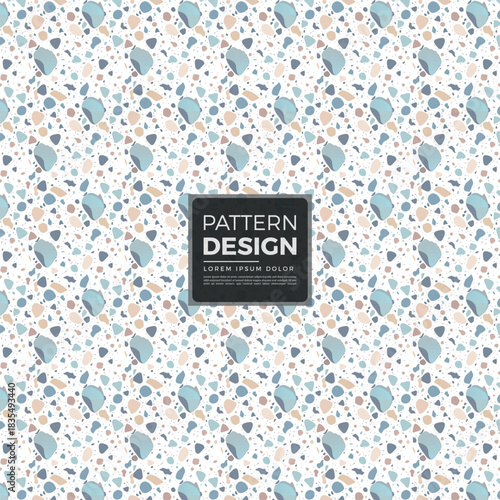 Seamless terrazzo style pattern with irregular pastel shapes texture