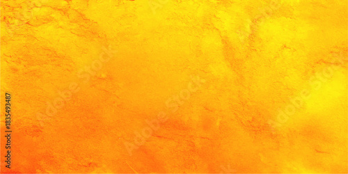 Aged yellow grunge wall texture with blank antique parchment design backdrop. Vintage grunge orange and yellow watercolor paint texture on aged paper canvas backdrop. Orange peel texture. stained wall