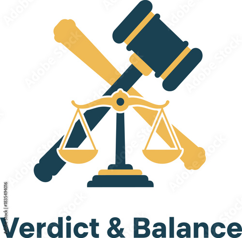 Legal justice hammer and scales symbol of law court vector illustration 