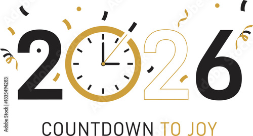 Countdown to Joy Festive 2026 New Year Celebration Vector Illustration 