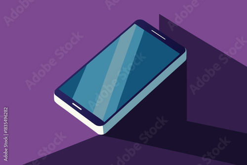 Forced Perspective Metallic Phone Mockup Vector