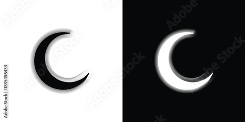 Abstract Crescent Shape  Minimalist Graphic Element