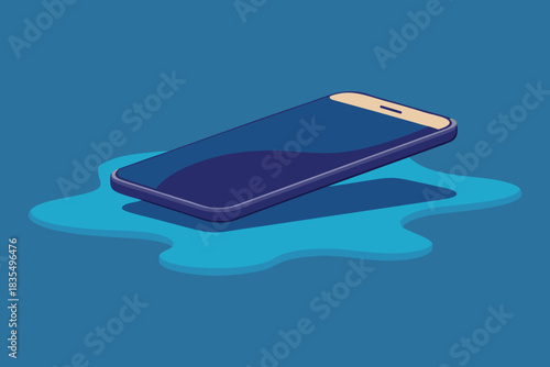 Liquid Reflection Phone Mockup Vector Illustration