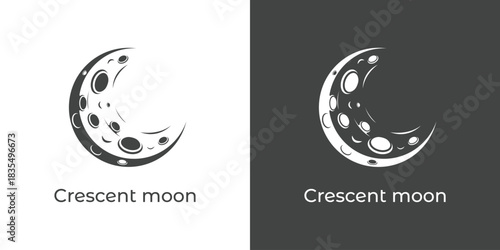Crescent Moon Icon  Minimalist Vector Design