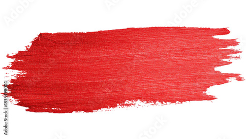 Red paintbrush stroke, horizontal, textured