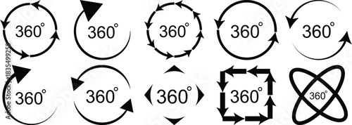 Collection of 360 Degree Rotation Arrow Icons
