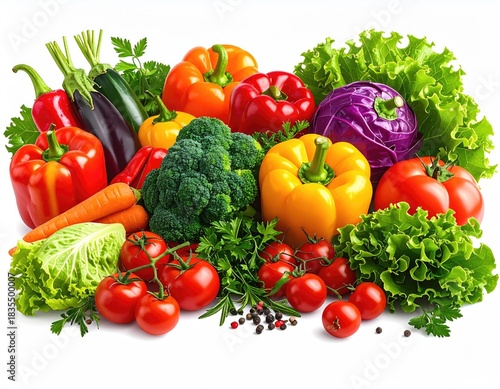 Colorful vegetables, raw, assorted, fresh, and delicious