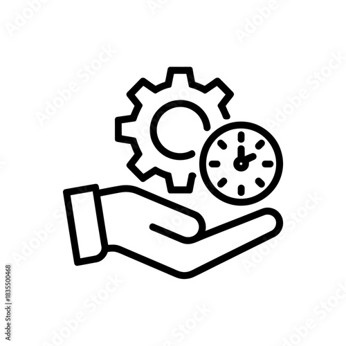 Time management process automation efficiency optimization productivity vector icon symbol conceptual illustration design graphic element for business projects
