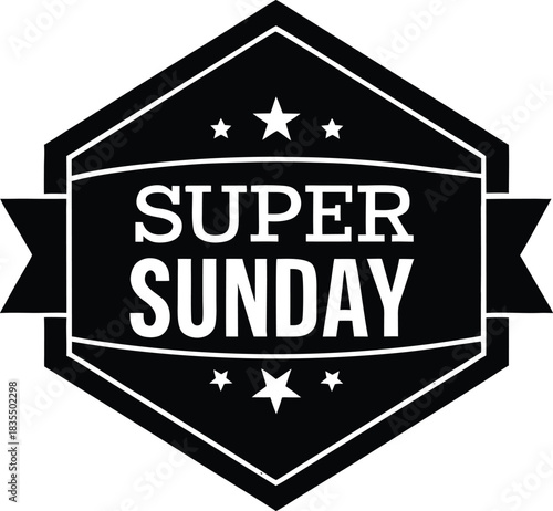 Neon super sunday discount label with bold typography