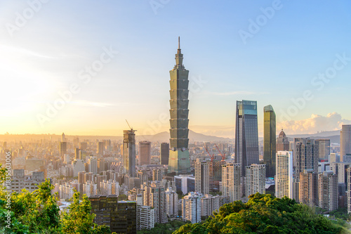 台湾にある台北のとても美しい夕焼け風景A beautiful sunset view of Taipei, Taiwan