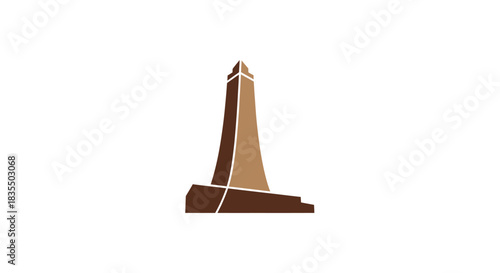Tower icon split into two shades of brown