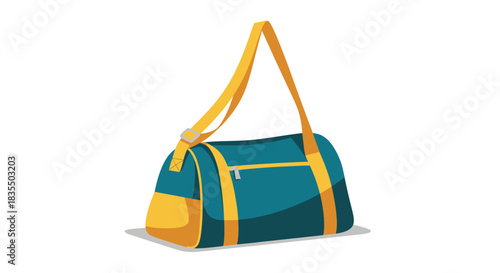 Teal & yellow duffel with strap
