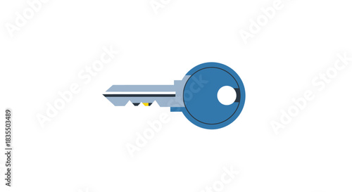 Flat illustration of a blue and grey house key