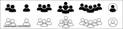 User icon vector set. Profile and people silhouette collection.