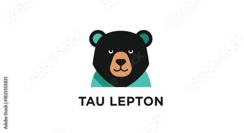 Cartoon illustration of a bear with teal accents