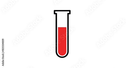 Simple test tube with red liquid