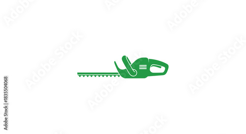 Green hedge trimmer silhouette