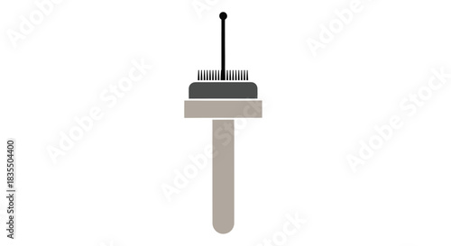 Stylized gray brush with a black antenna on top