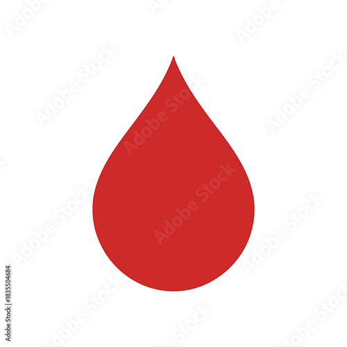Red Blood Drop on White Background Healthcare and Medical Concept Illustration Isolated Single Icon