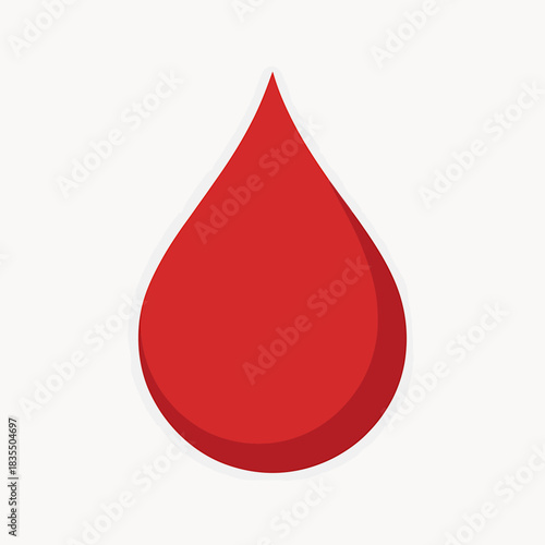 Red Blood Drop Isolated on White Background Symbolizing Donation and Healthcare Awareness Initiatives Worldwide