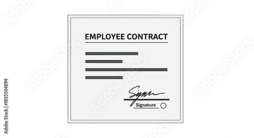 Employee contract with signature line