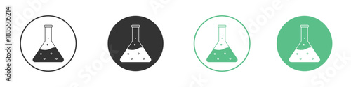 Lab flask icons silhouettes set isolated pack
