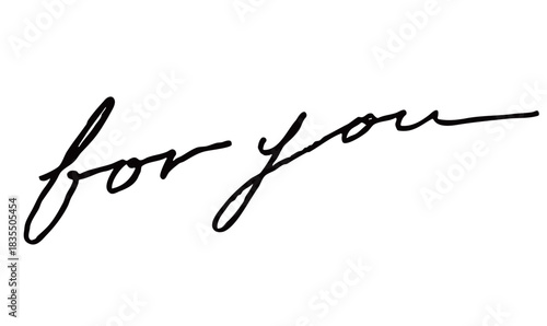 手書き文字「for you」｜英語の筆記体ロゴ風デザイン文字