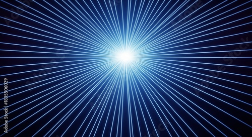 Abstract Blue Light Tunnel Leading to Focus Point Background. abstract background featuring a tunnel or pathway made of smooth. Represents corporate vision, strategy, focus, and future direction.