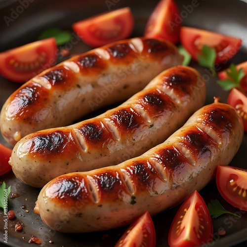 grilled sausages on grill