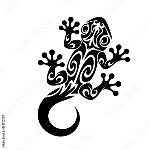 Tribal Gecko Lizard Tattoo Art