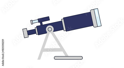 Blue telescope on stand