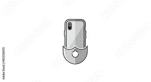 Smartphone protected by shield