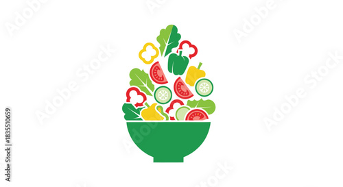 Vibrant salad bowl filled with colorful veggies