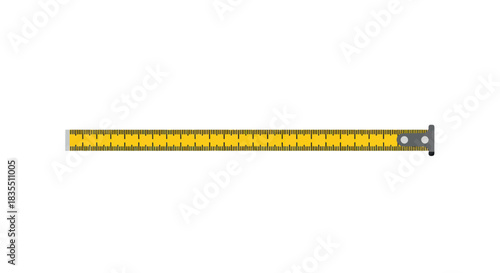 Yellow measuring tape with black markings