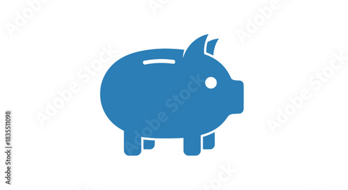 Blue, simplified piggy bank