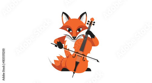 Fox playing cello