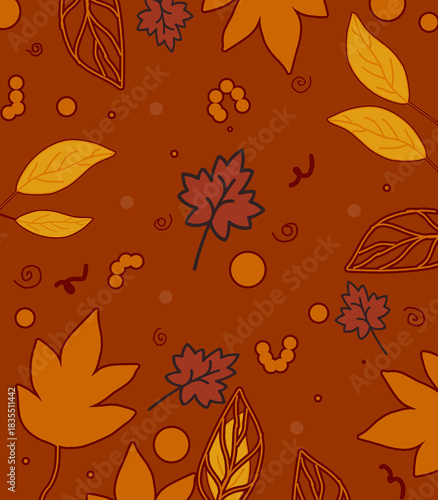 autumn leaves seamless pattern