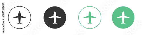 Plane icons silhouettes set isolated pack