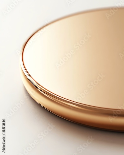 Elegant golden circular metallic surface.