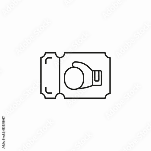 boxing match ticket icon sign vector