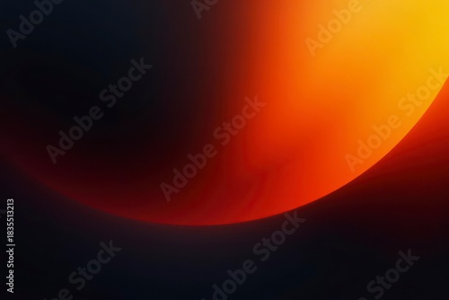 Abstract fiery gradient background with a dark curve separating bright orange and deep red hues, perfect for design projects needing a vibrant and intense color scheme.