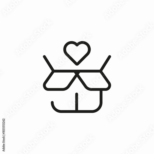 charity donation box icon sign vector
