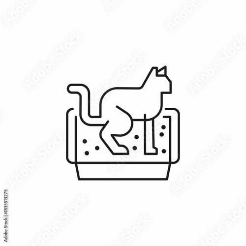 cat litter box icon sign vector