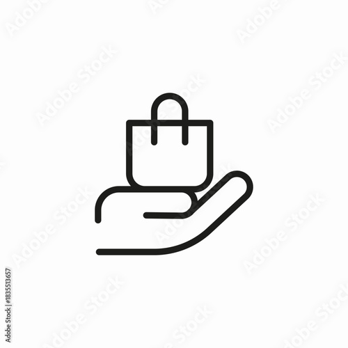 hand hold bag icon sign vector