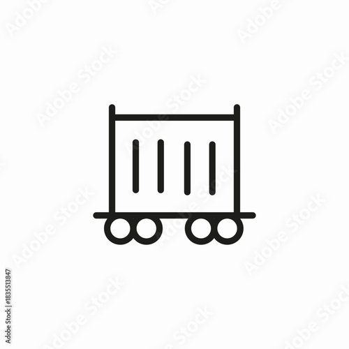 railroad freight car icon sign vector