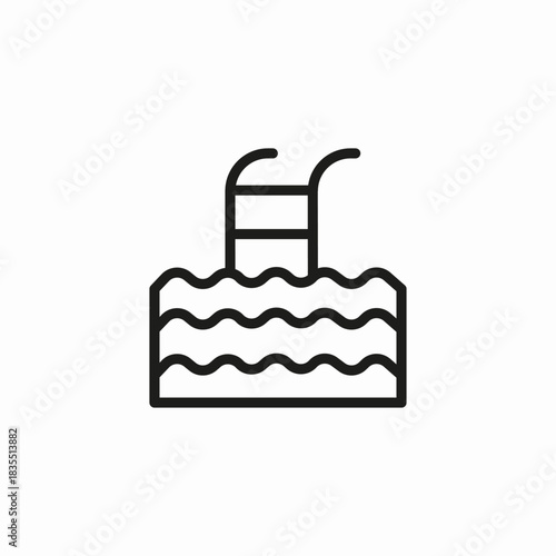 swimming pool ladder icon sign vector