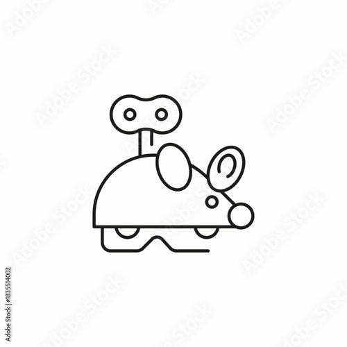 wind up toy mouse icon sign vector