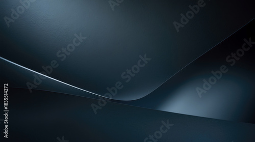 Abstract black background with soft lighting. Soft light on an abstract black background with gentle glowing tones