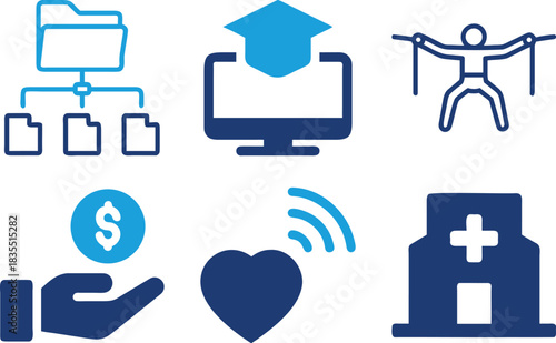 Healthcare and Online Education Icons Pack