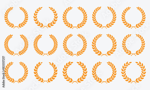 Abstract Logo Symbols & Geometric Icons Set – Decorative Shapes, Laurels & Arrows Vector Pack